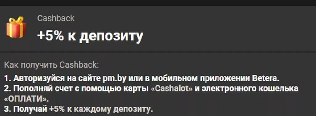 Условия получения бонуса в казино Бетера