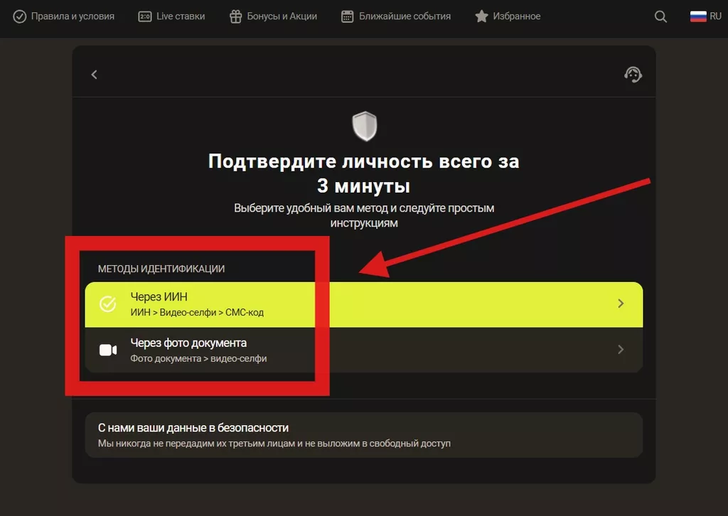 Способы подтверждения личности