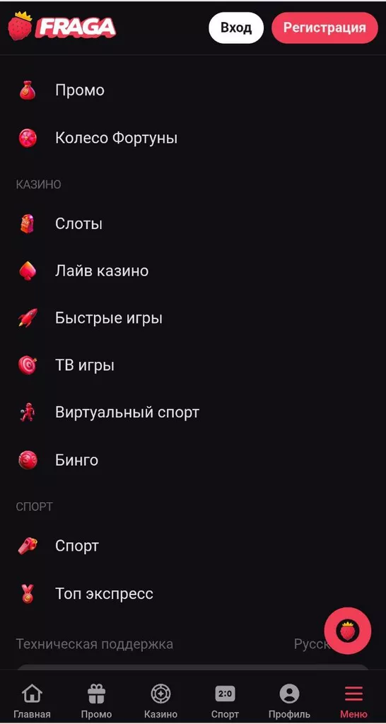 Описания бонусных программ игрок найдет во вкладке «Промо»