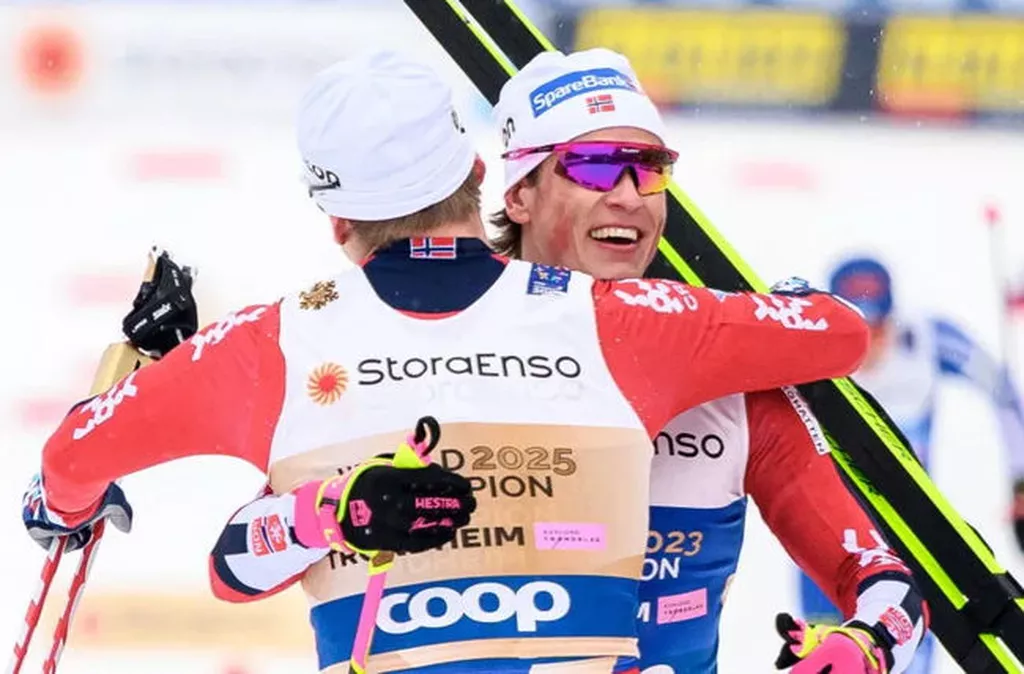 Йоханнес Клебо и Эрик Вальнес — чемпионы командного спринта на этапе Кубка мира в Давосе