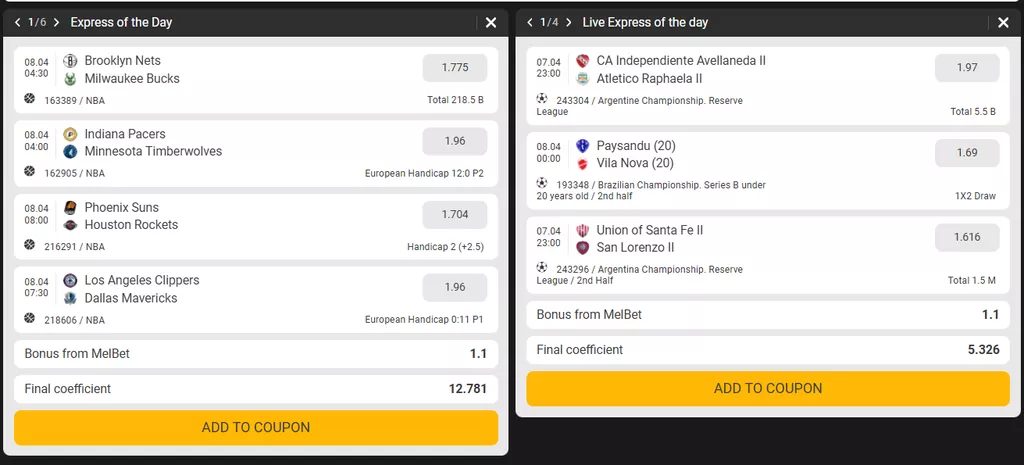 MelBet Daily Accumulators